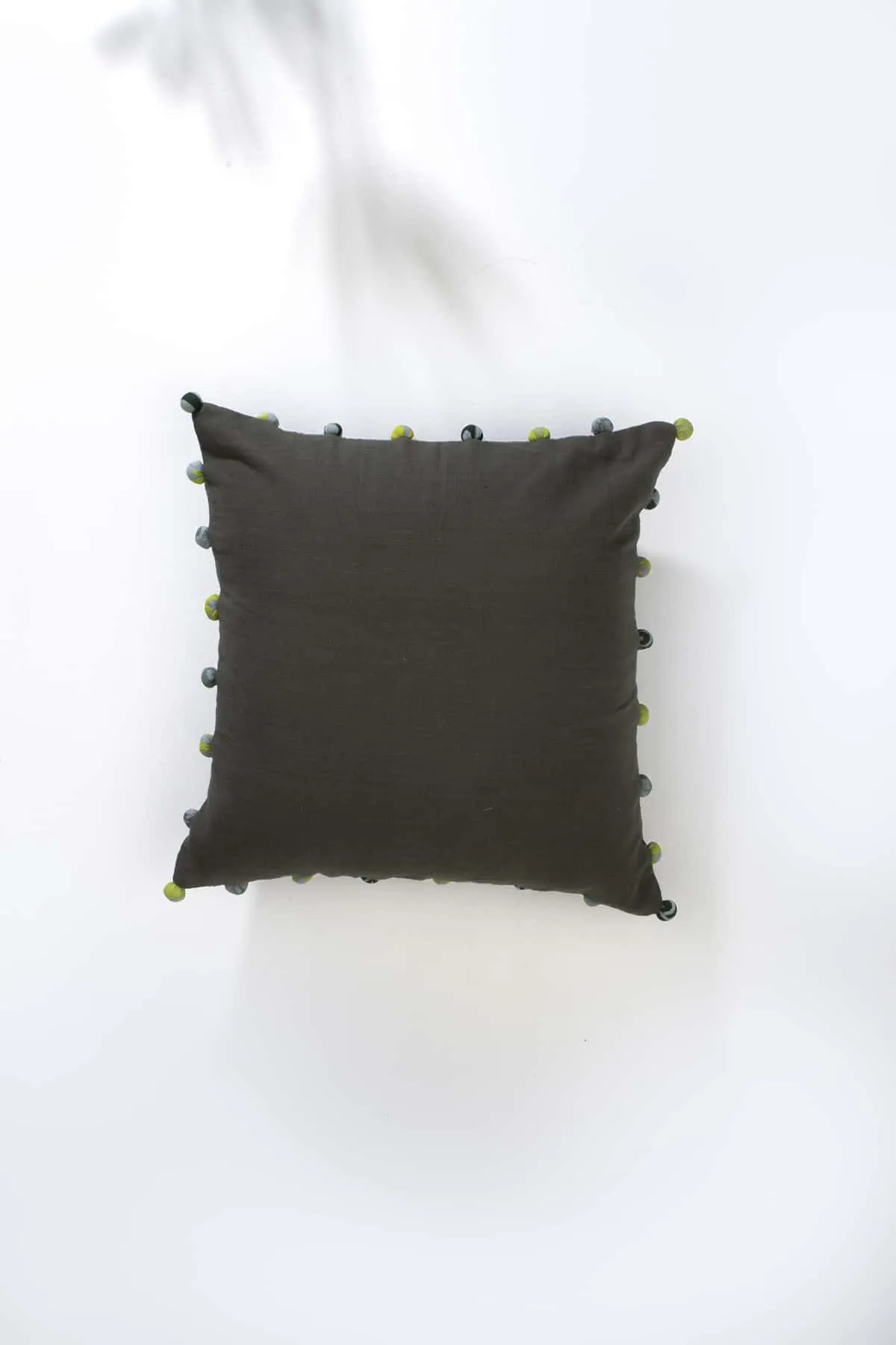 Freedom Pompom Forest Moss Green Cushion Cover (41 Cm X 41 Cm)