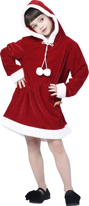 Girls' Xmas Clause Santa Costume Suit, Christmas Dress for Pageant Party