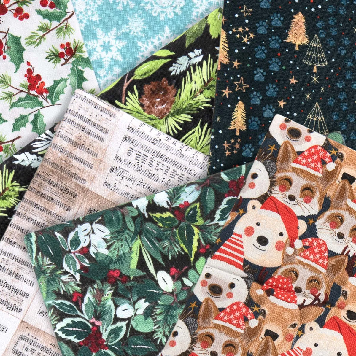 Holiday Fabrics and Ribbons Black Bundle