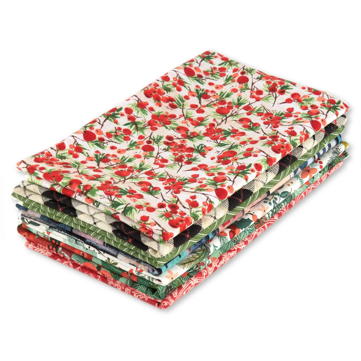 Holiday Fabrics and Ribbons Green Bundle