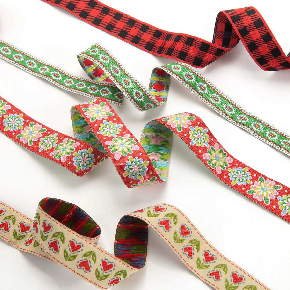 Holiday Fabrics and Ribbons Green Bundle