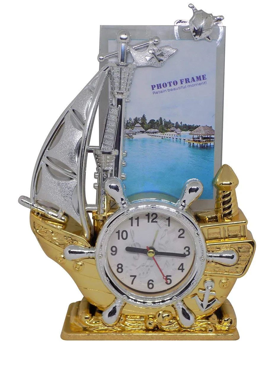 IYAAN Set of 6 Desk Table Clock with Photo Frame for Study Table Birthday Gift Item for Kids 45 Grams Pack of 1