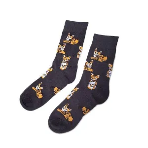 Japan style flower dog orange cat cotton socks