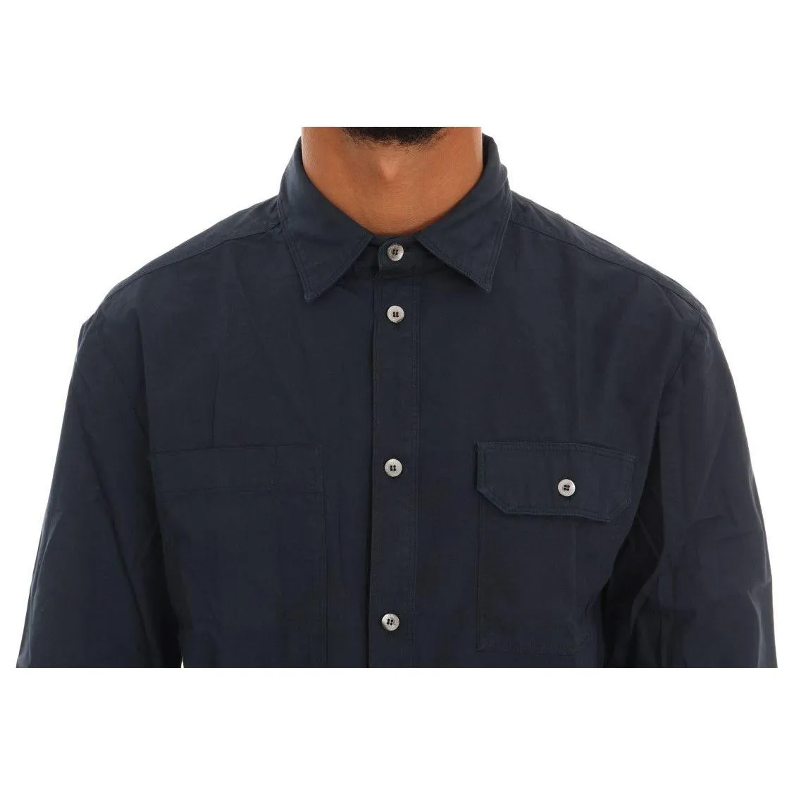 John Galliano Elegant Blue Cotton Casual Shirt