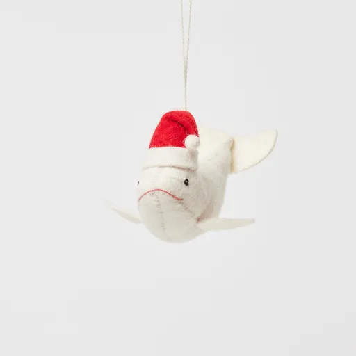 Joyful Santa Beluga Ornament