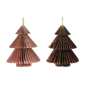 Koopman 80mm Honeycomb Paper Hanging Christmas Tree Decoration (Choice of 2)