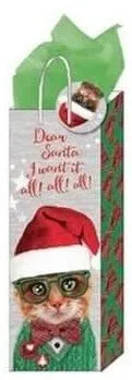 Large Furry Christmas Pals Matte Gift Bag (1ct)