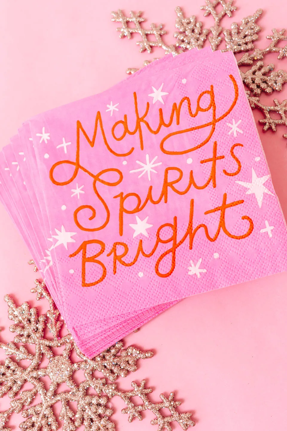 Making Spirits Bright Napkins - Pink