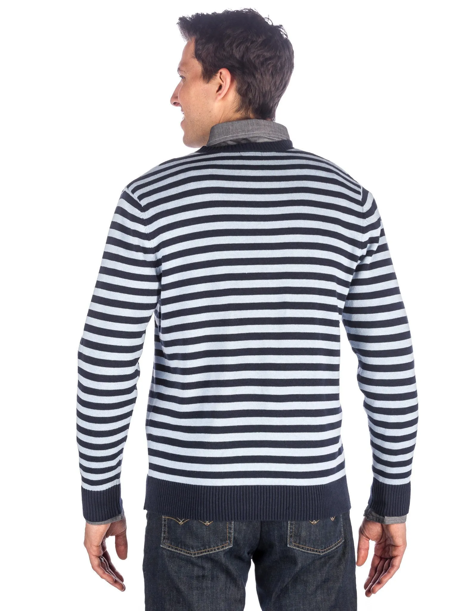 Men's 100% Cotton V-Neck Essential Sweater