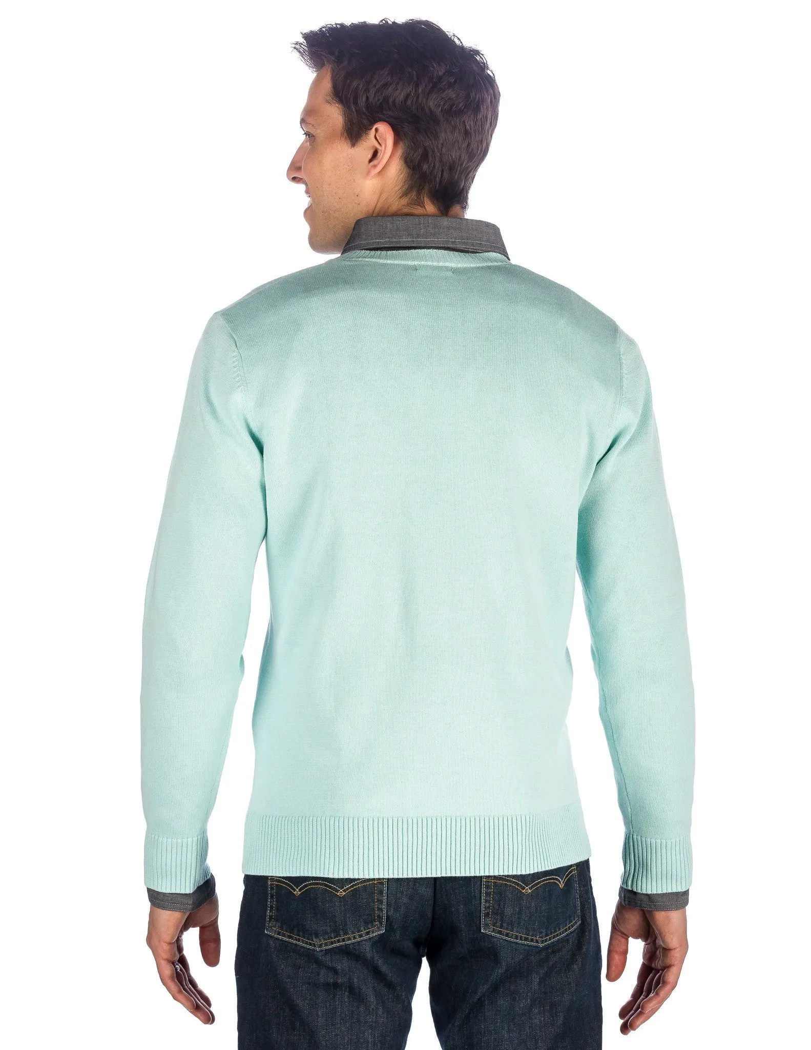 Men's 100% Cotton V-Neck Essential Sweater