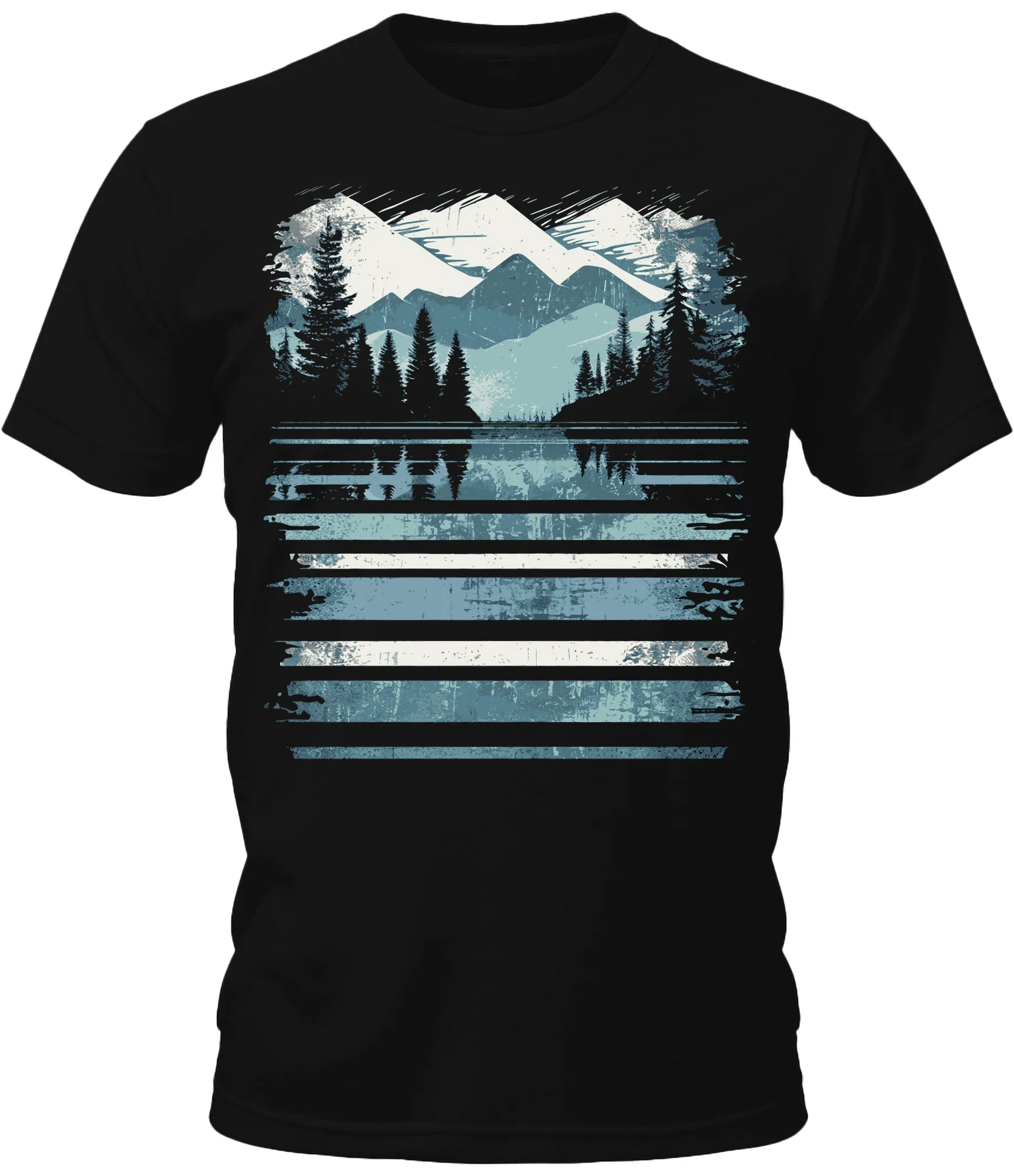 Mens Camping Fall Mountain Graphic Tee Cool Premium Tshirt