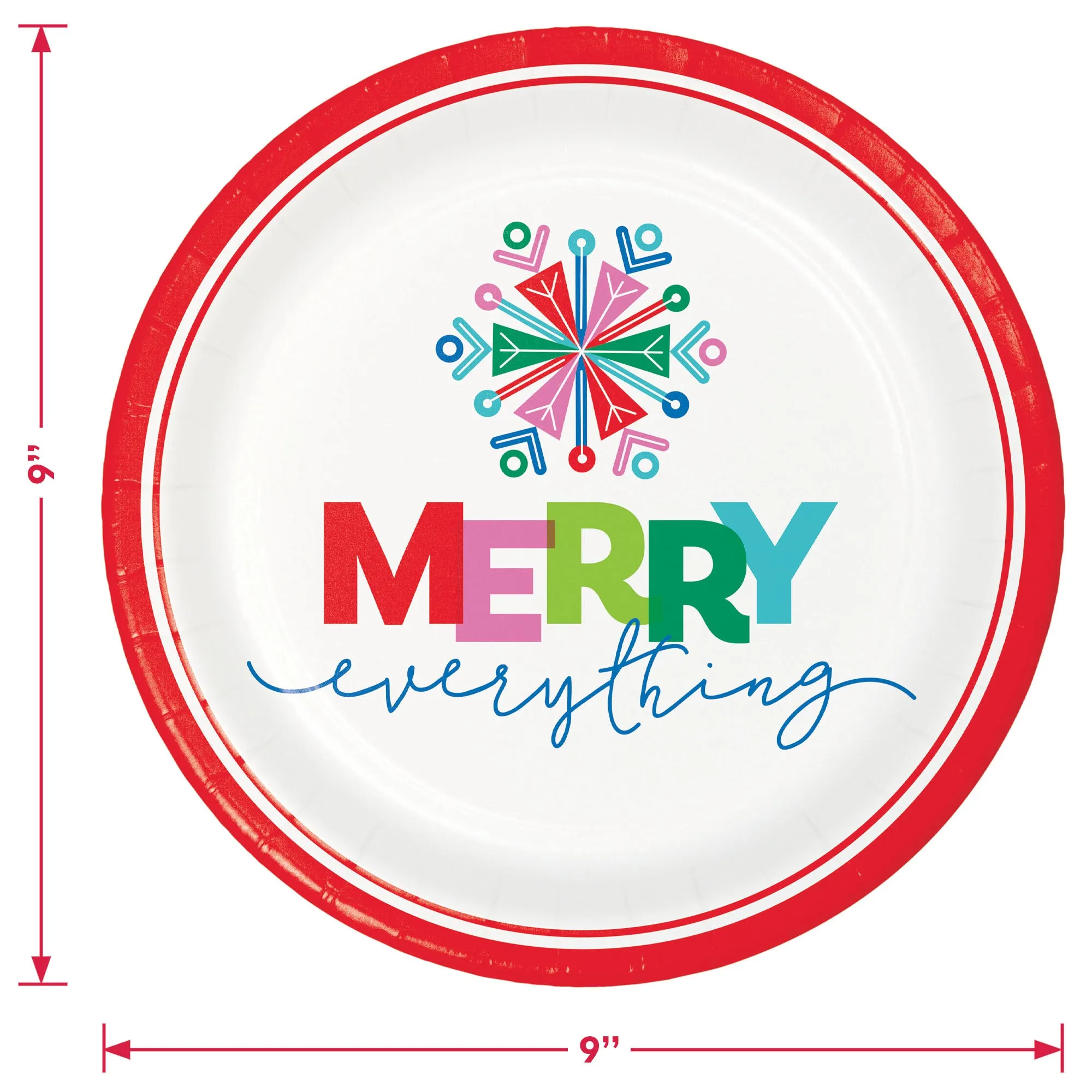 Merry Everything Paper Dinner Plates, String Lights Lunch Napkins, and Forks (Serves 16)