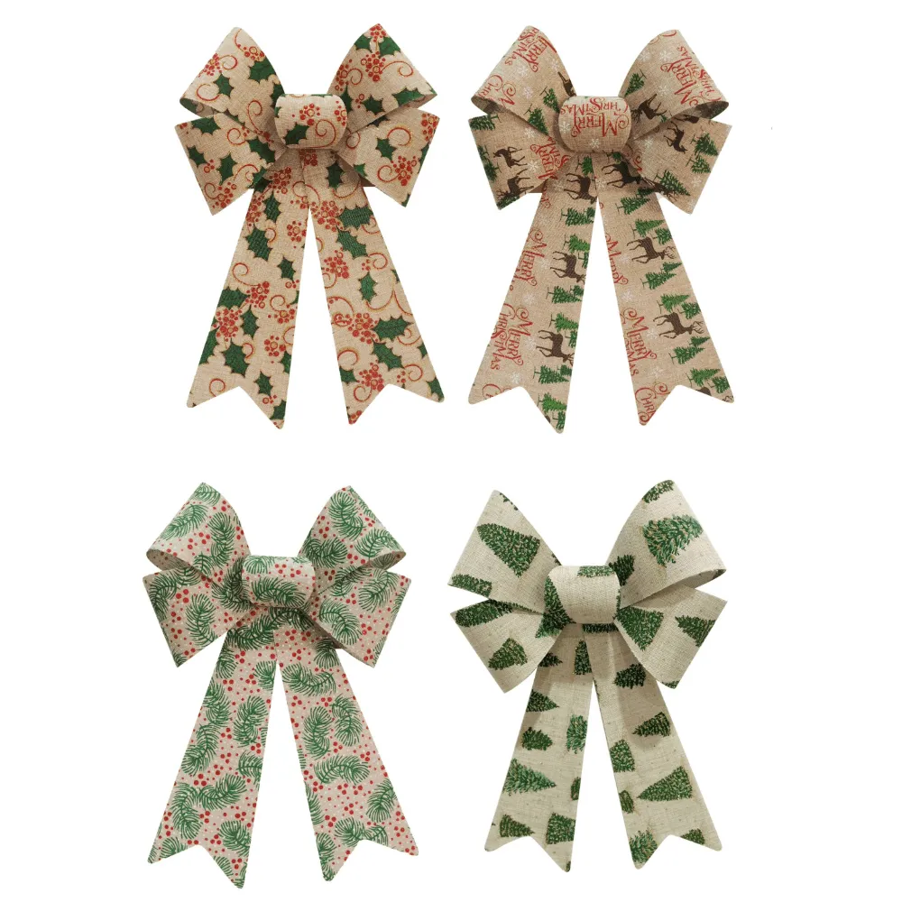 Natural Country Bow Printed Asst