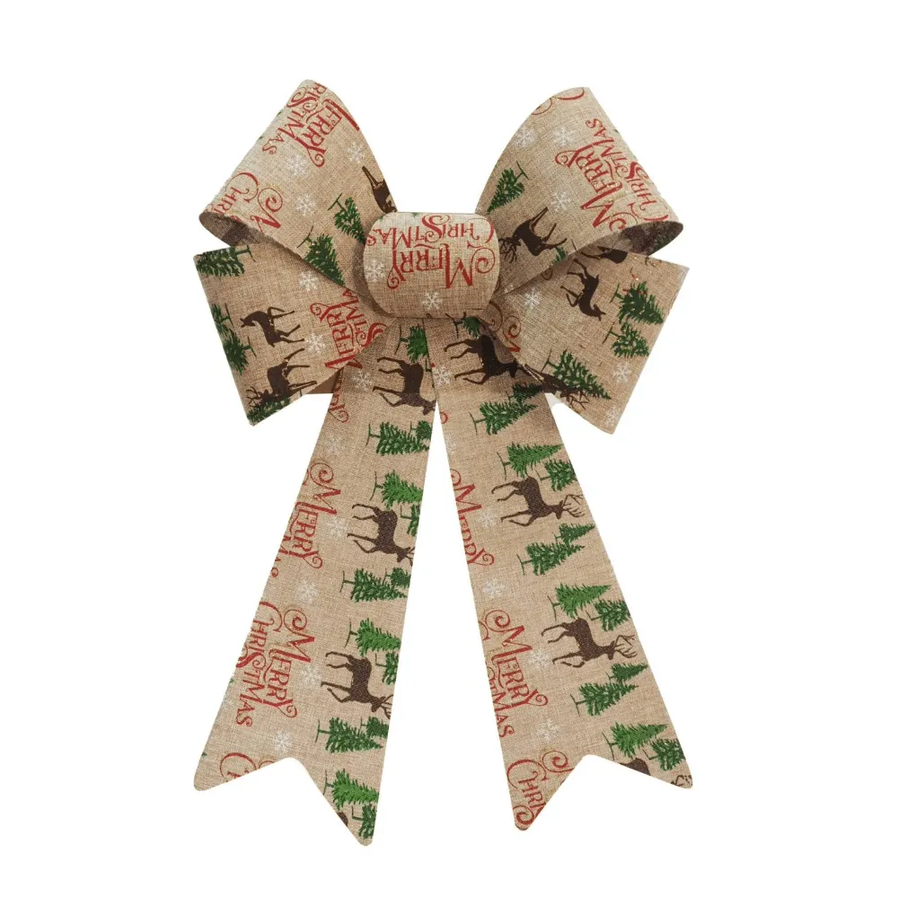 Natural Country Bow Printed Asst