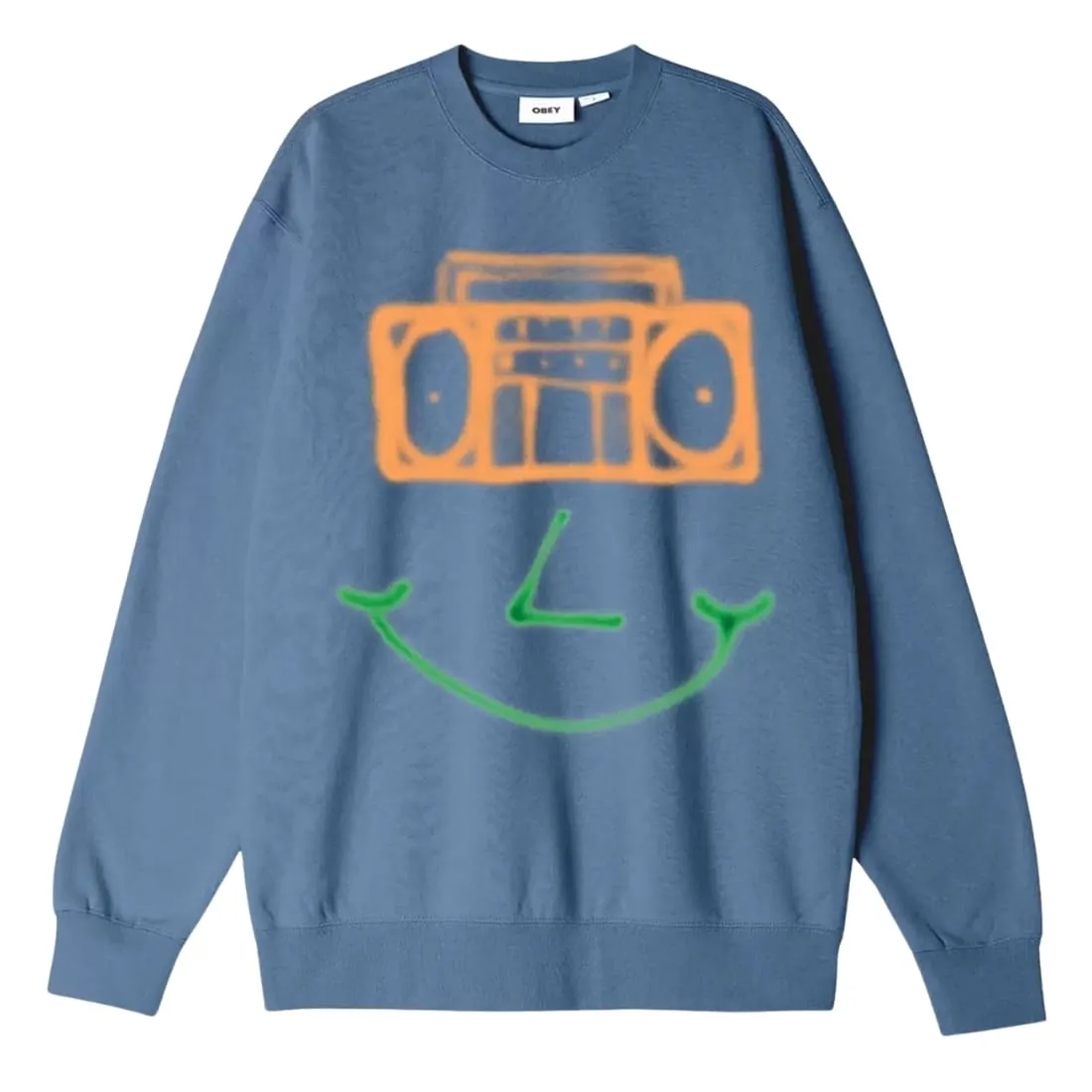 Obey Happy Boombox Premium Crew - Coronet Blue