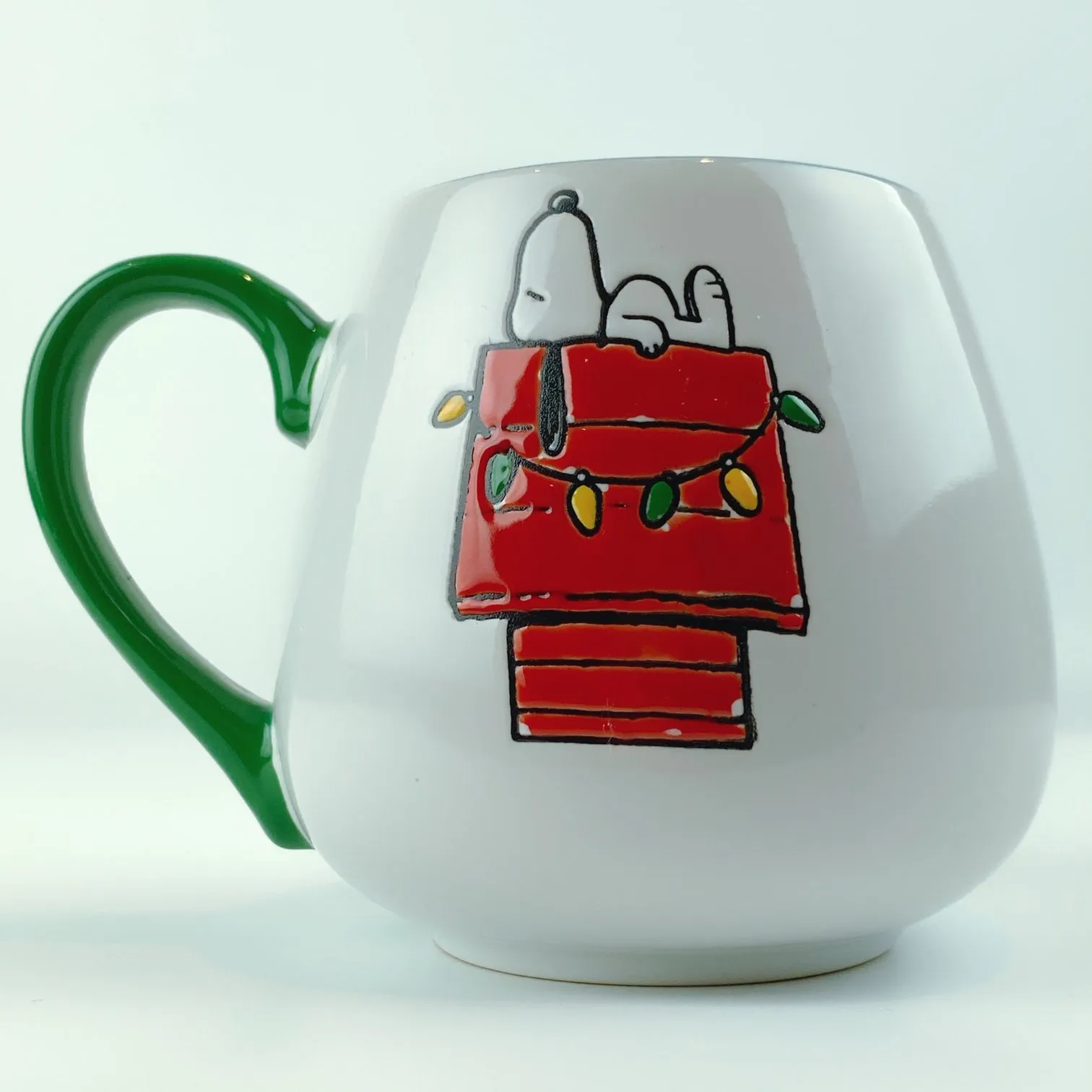 Peanuts Snoopy On Doghouse Ceramic Green Mug 18 oz