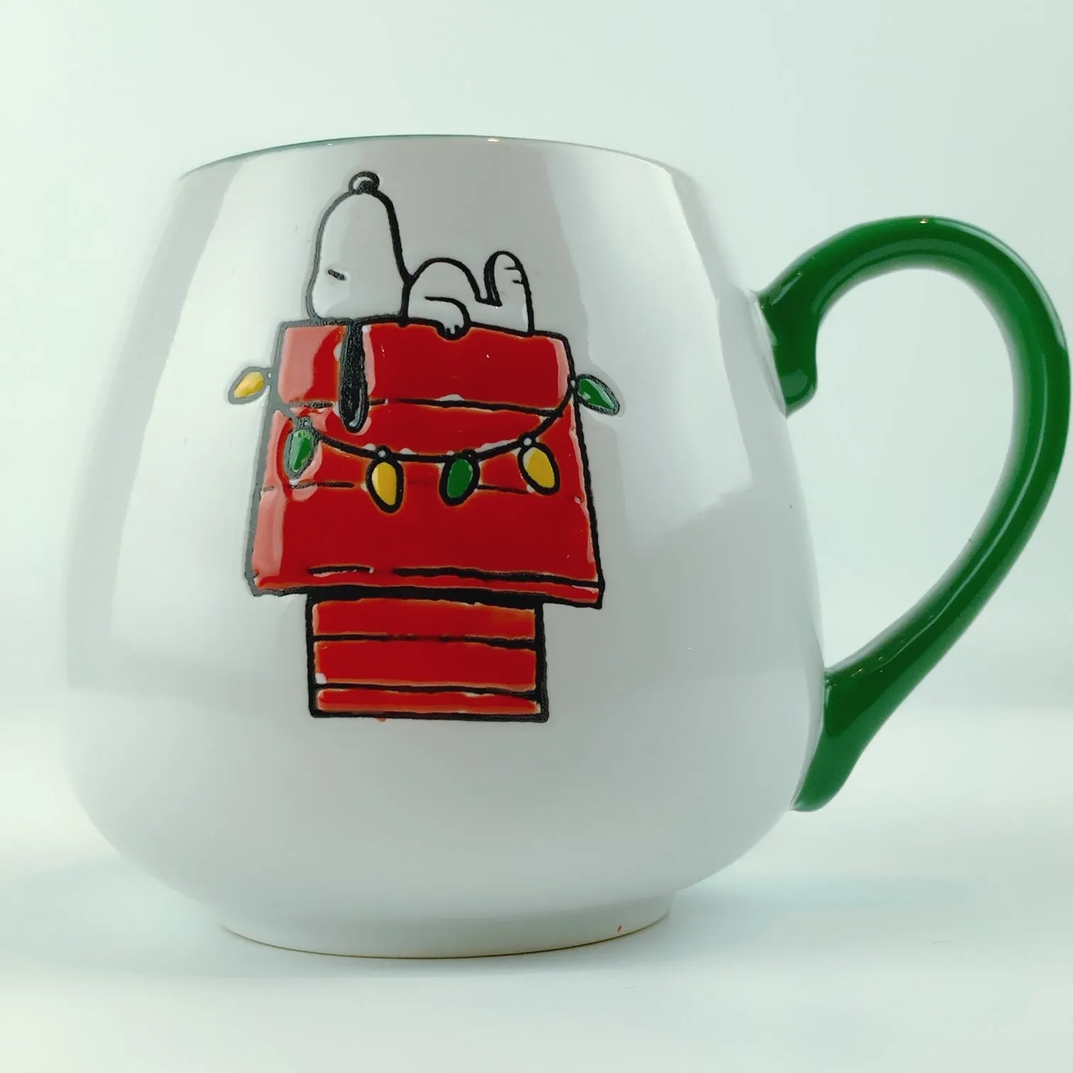 Peanuts Snoopy On Doghouse Ceramic Green Mug 18 oz