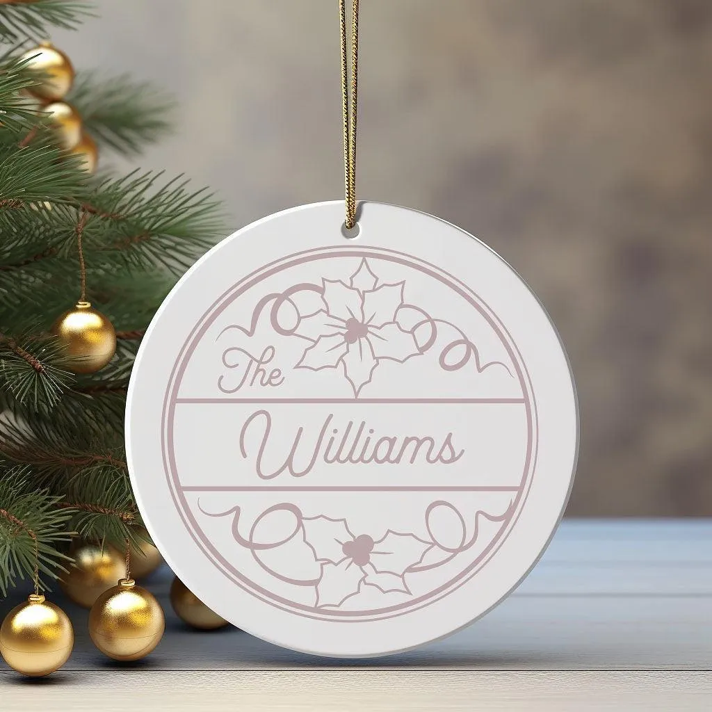 Personalized Poinsettia Christmas Ornament