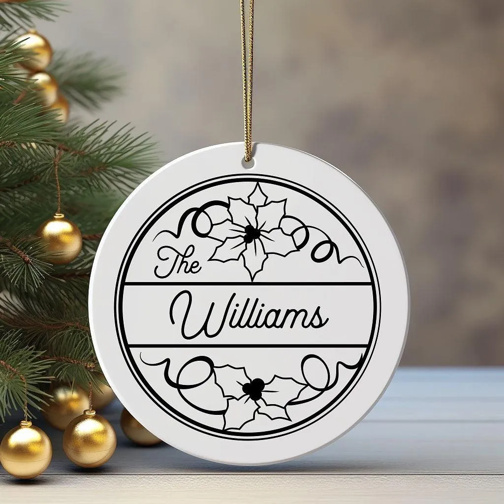 Personalized Poinsettia Christmas Ornament