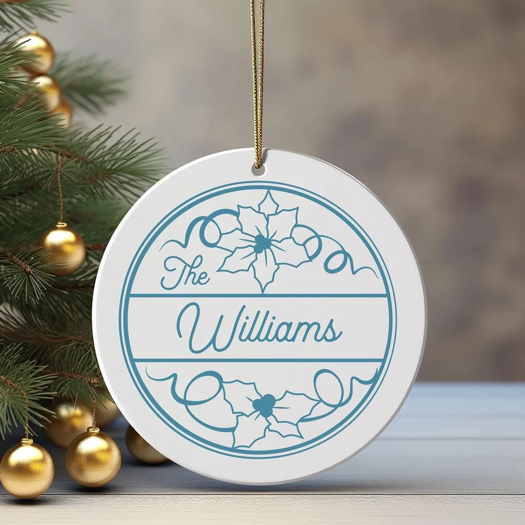 Personalized Poinsettia Christmas Ornament