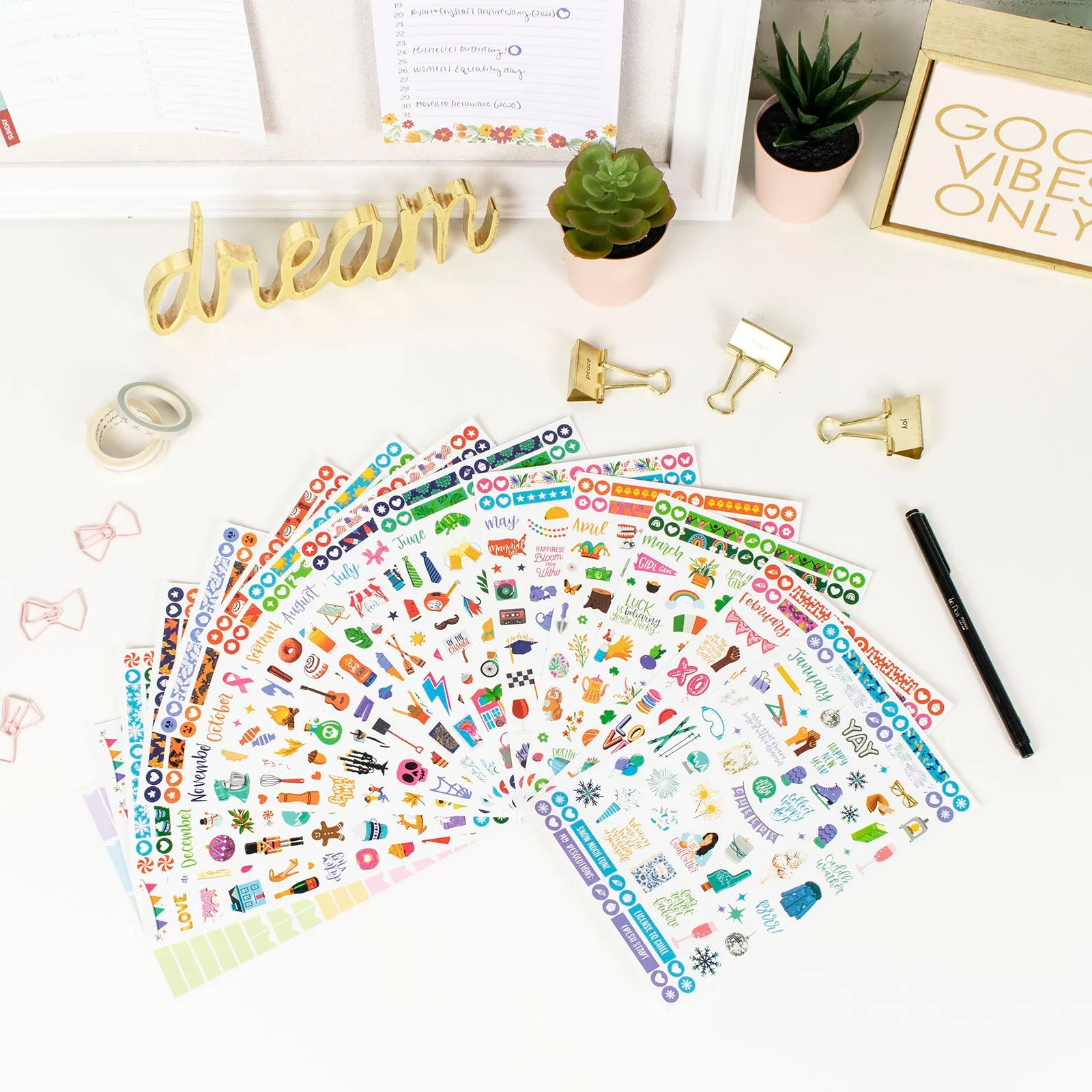 Planner Sticker Value Pack, Monthly Celebrations