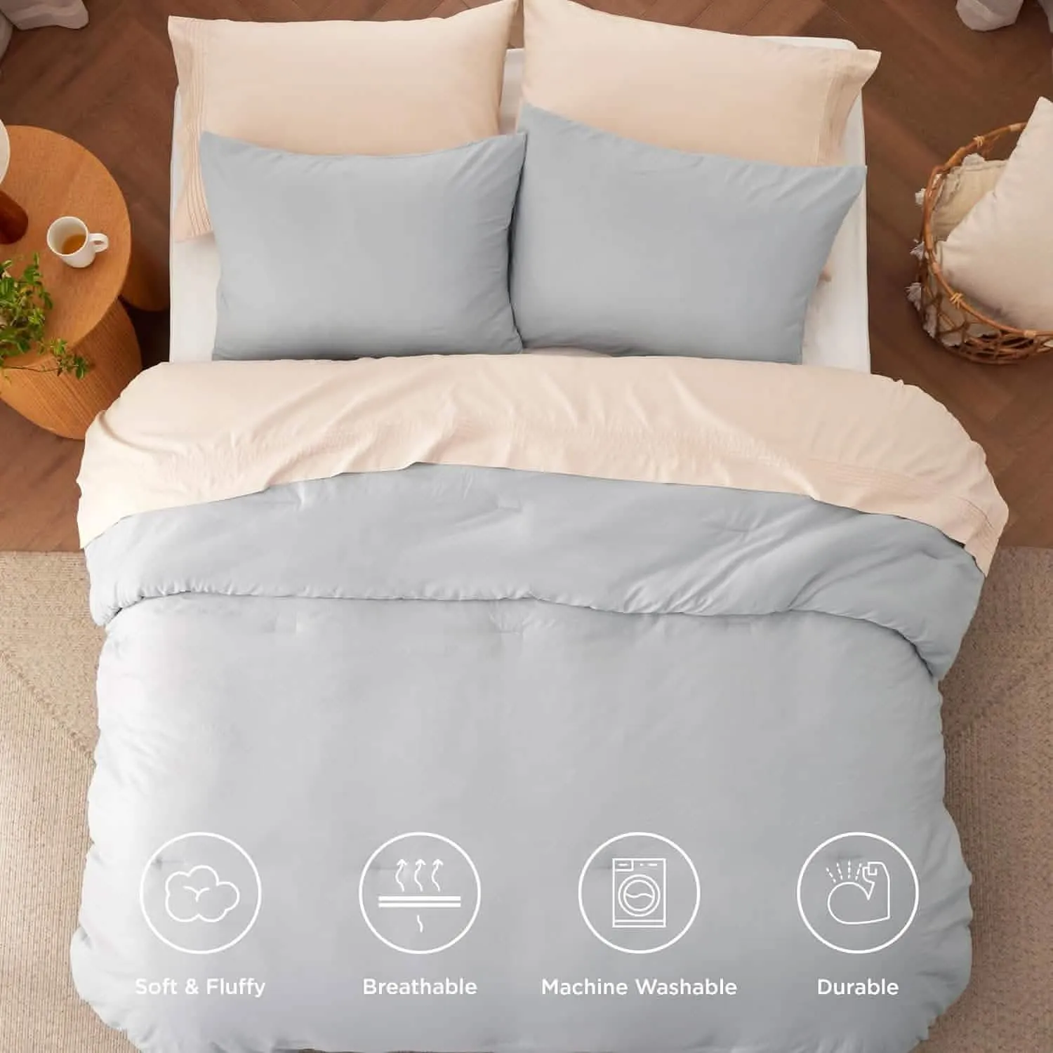 Prewashed Reversible Comforter Set