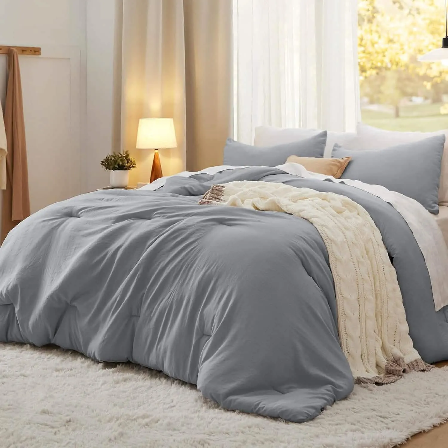 Prewashed Reversible Comforter Set