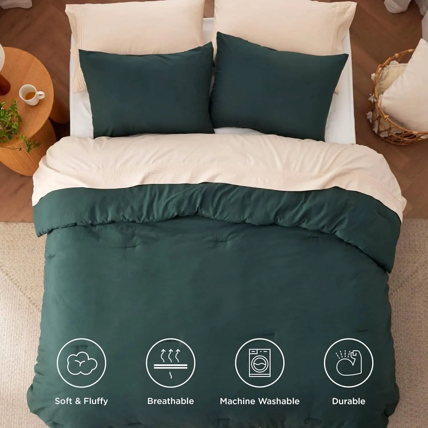 Prewashed Reversible Comforter Set