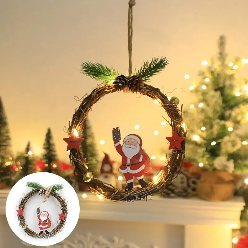 "7 Inch Lighted Snowman Christmas Wreath - Colorful Magical Room Decoration"