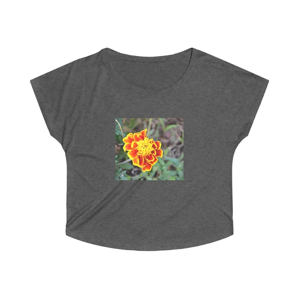 Red and Yellow Flower Women's Tri-Blend Dolman