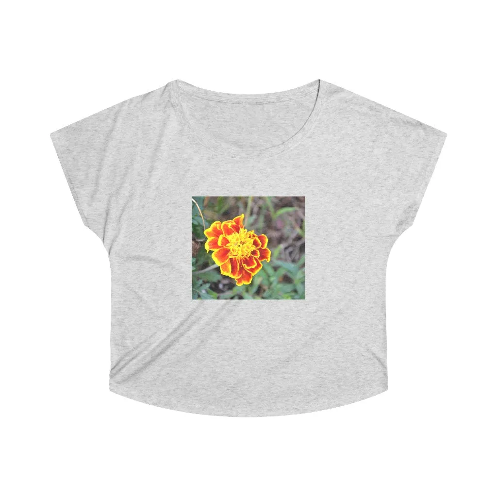 Red and Yellow Flower Women's Tri-Blend Dolman