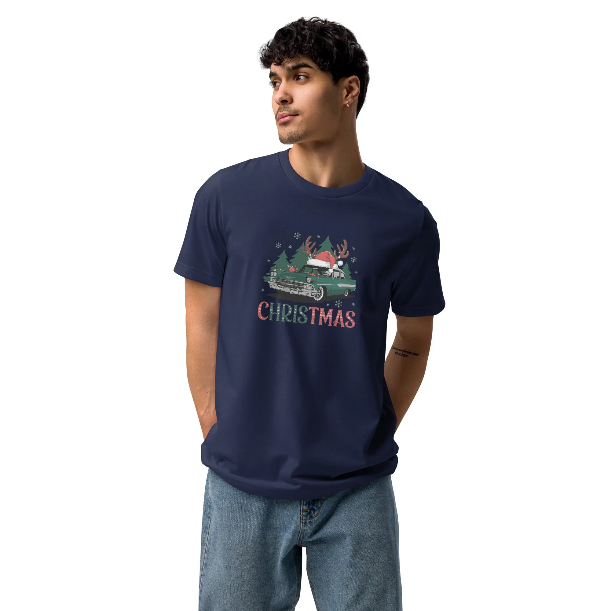 Retro Christmas Ride Graphics Men Staple Eco T-shirt