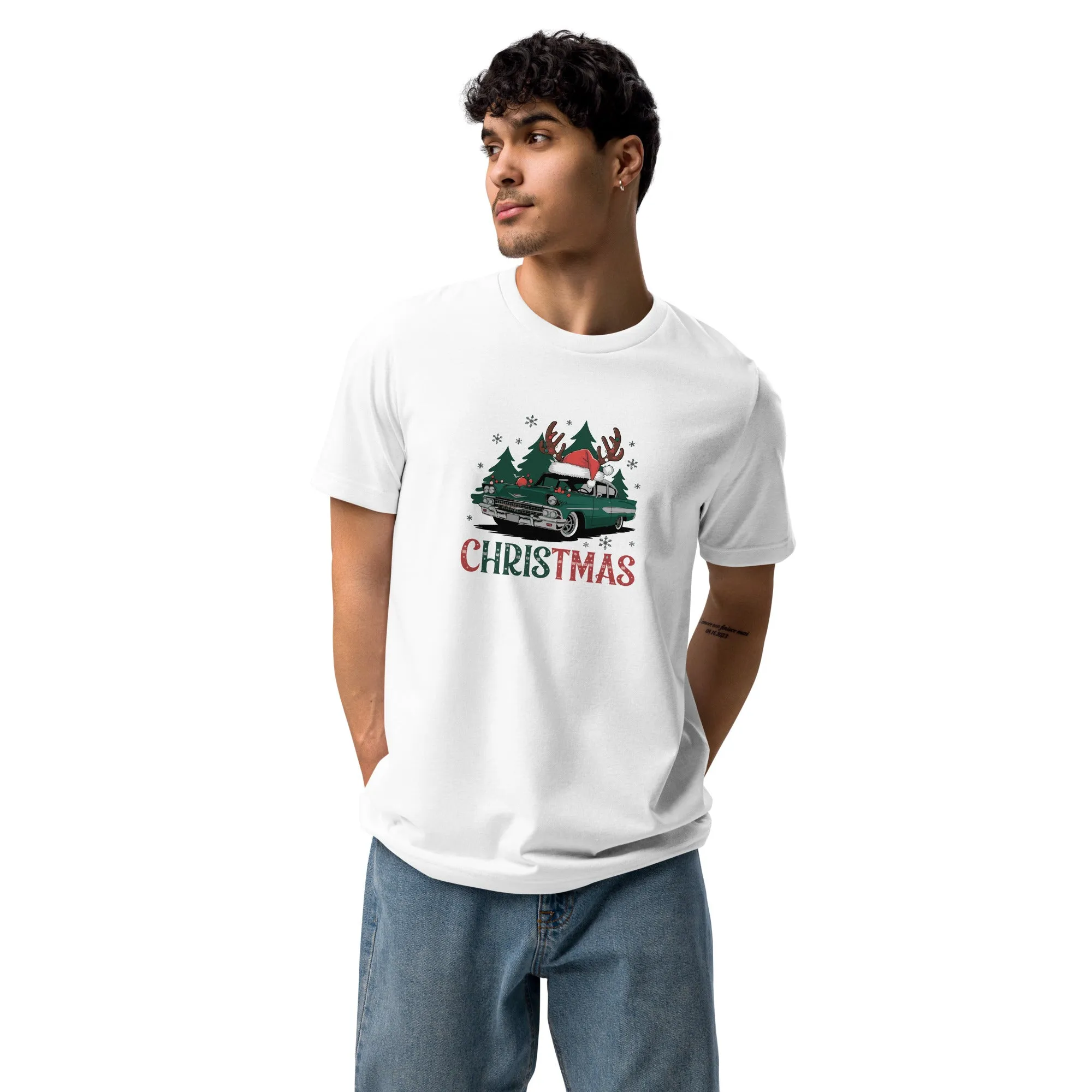 Retro Christmas Ride Graphics Men Staple Eco T-shirt