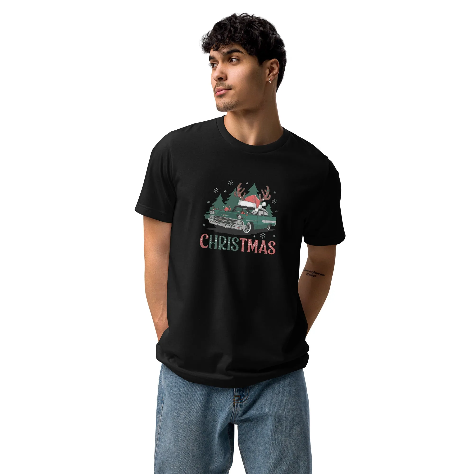 Retro Christmas Ride Graphics Men Staple Eco T-shirt