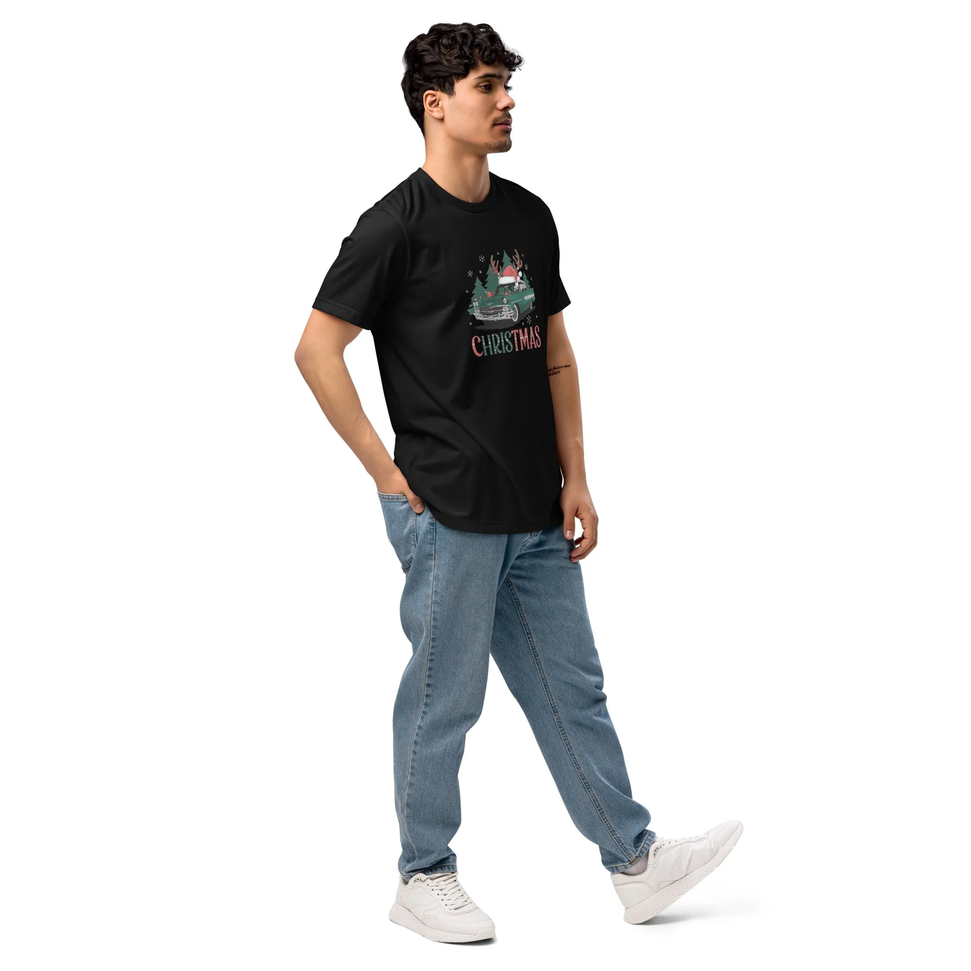 Retro Christmas Ride Graphics Men Staple Eco T-shirt