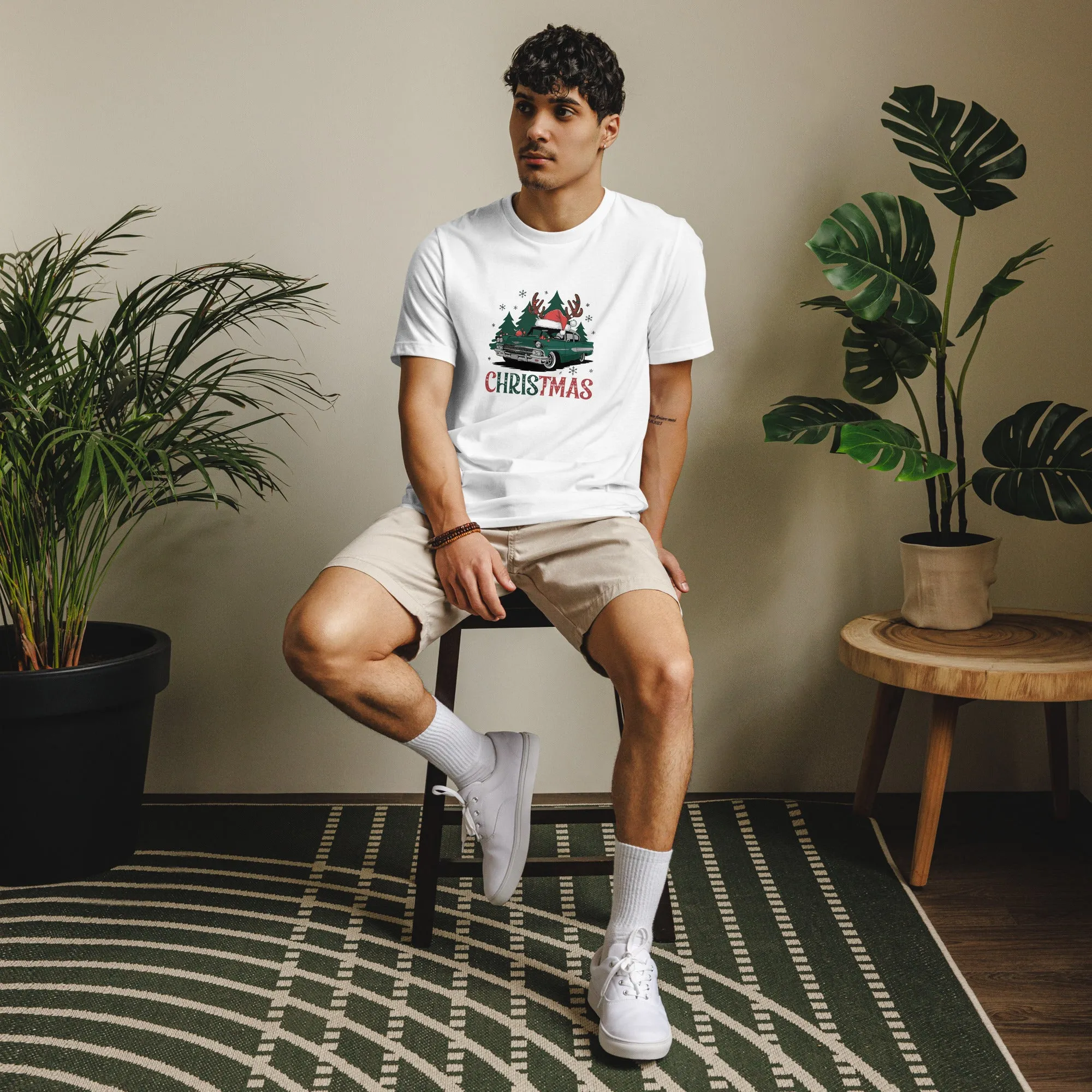 Retro Christmas Ride Graphics Men Staple Eco T-shirt