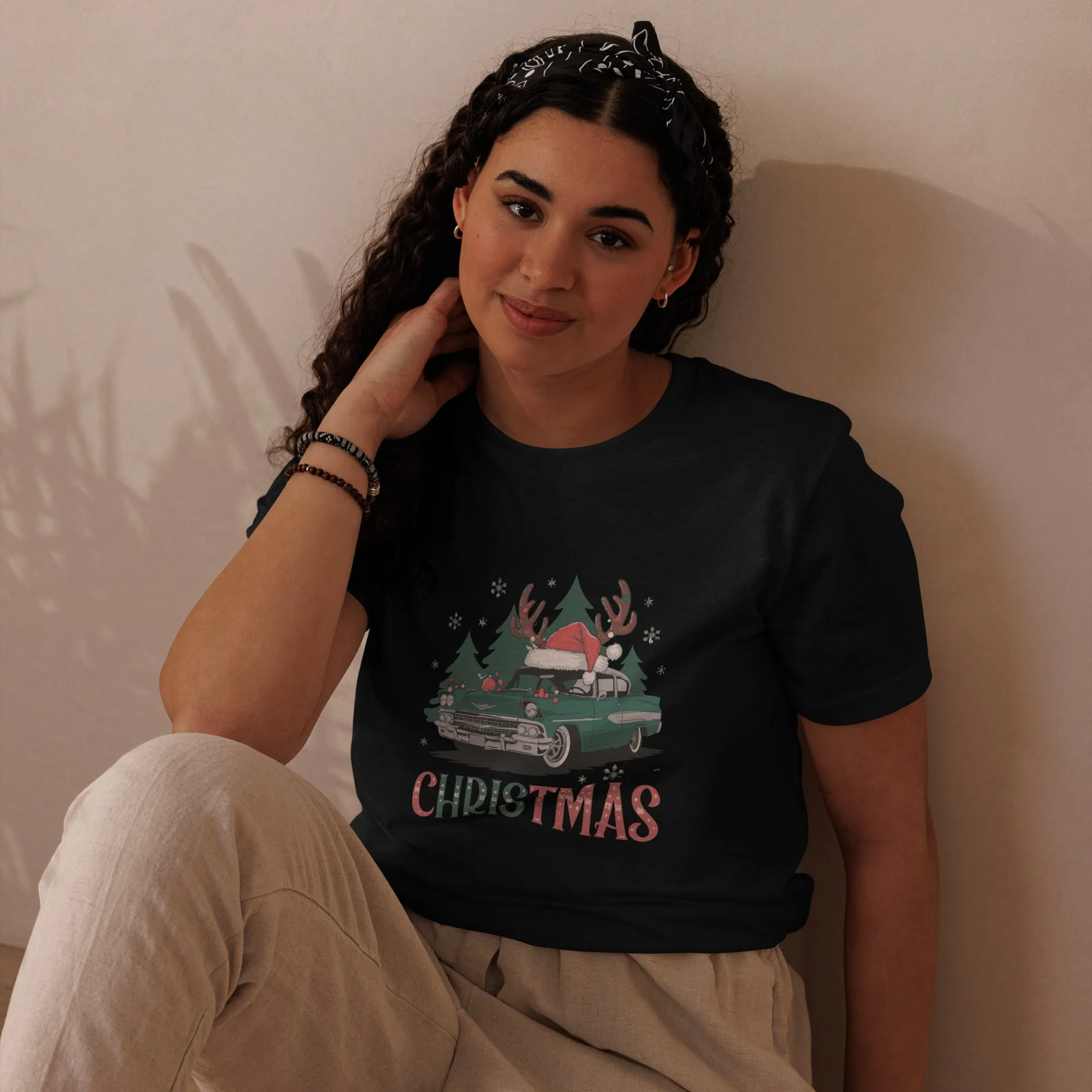 Retro Christmas Ride Graphics Women Staple Eco T-shirt