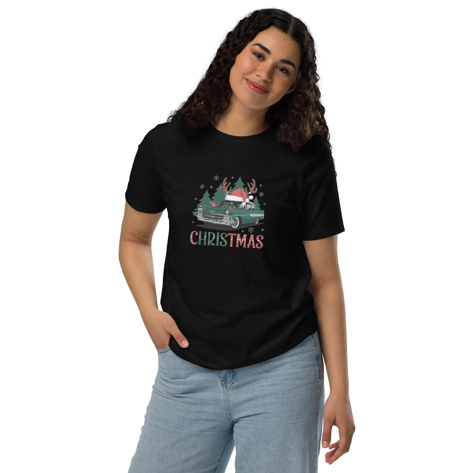 Retro Christmas Ride Graphics Women Staple Eco T-shirt