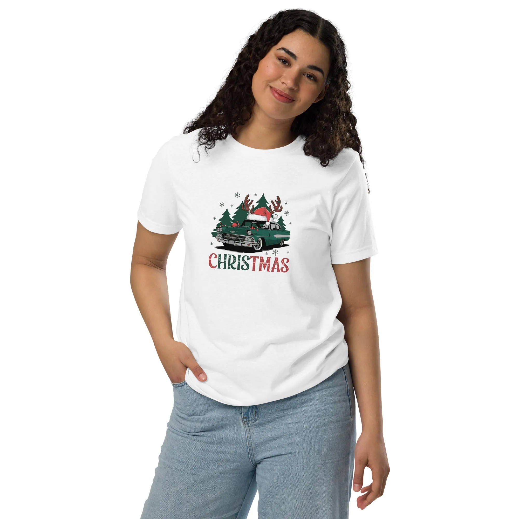 Retro Christmas Ride Graphics Women Staple Eco T-shirt