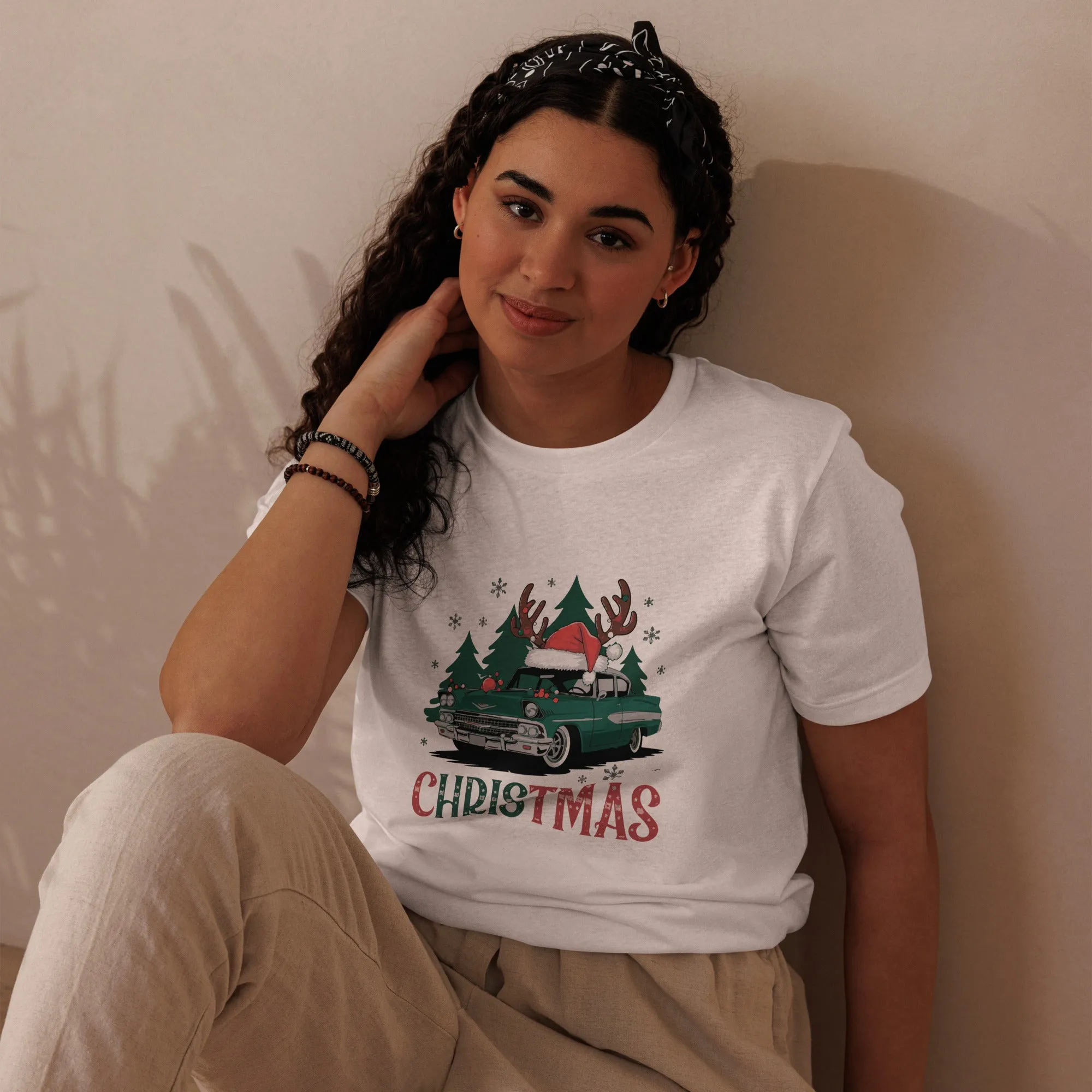 Retro Christmas Ride Graphics Women Staple Eco T-shirt