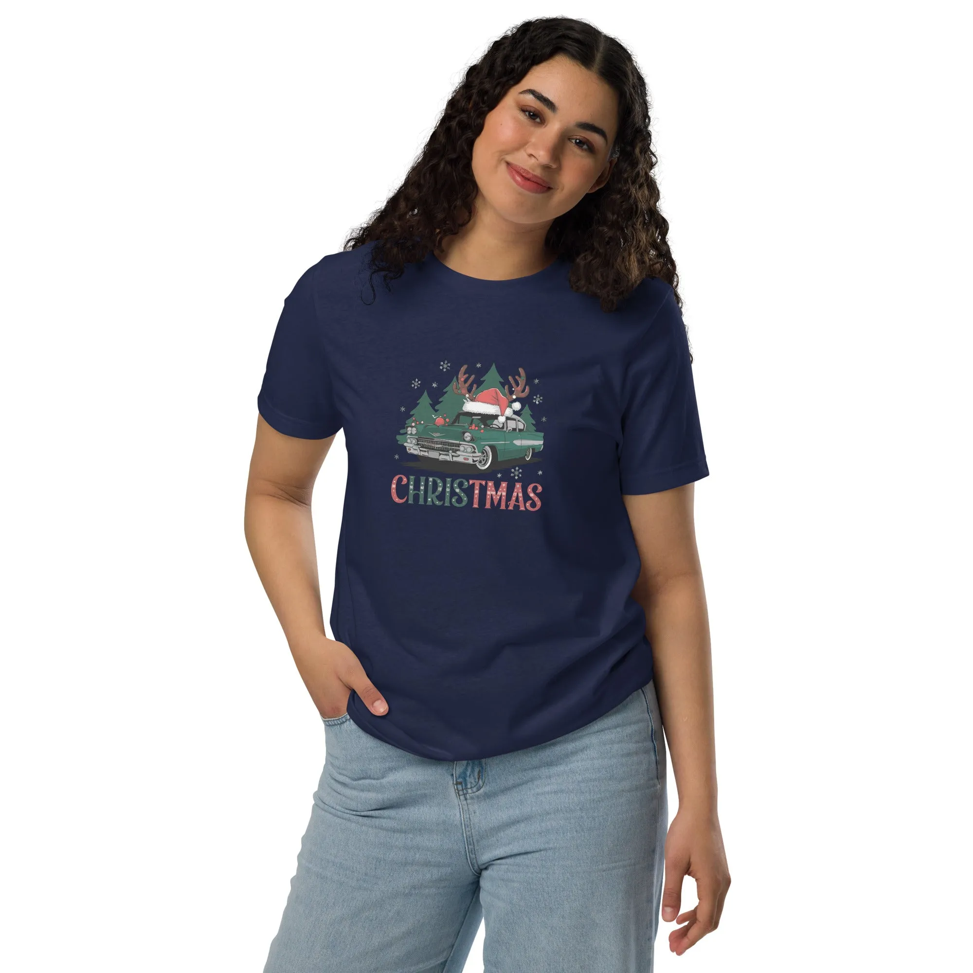 Retro Christmas Ride Graphics Women Staple Eco T-shirt