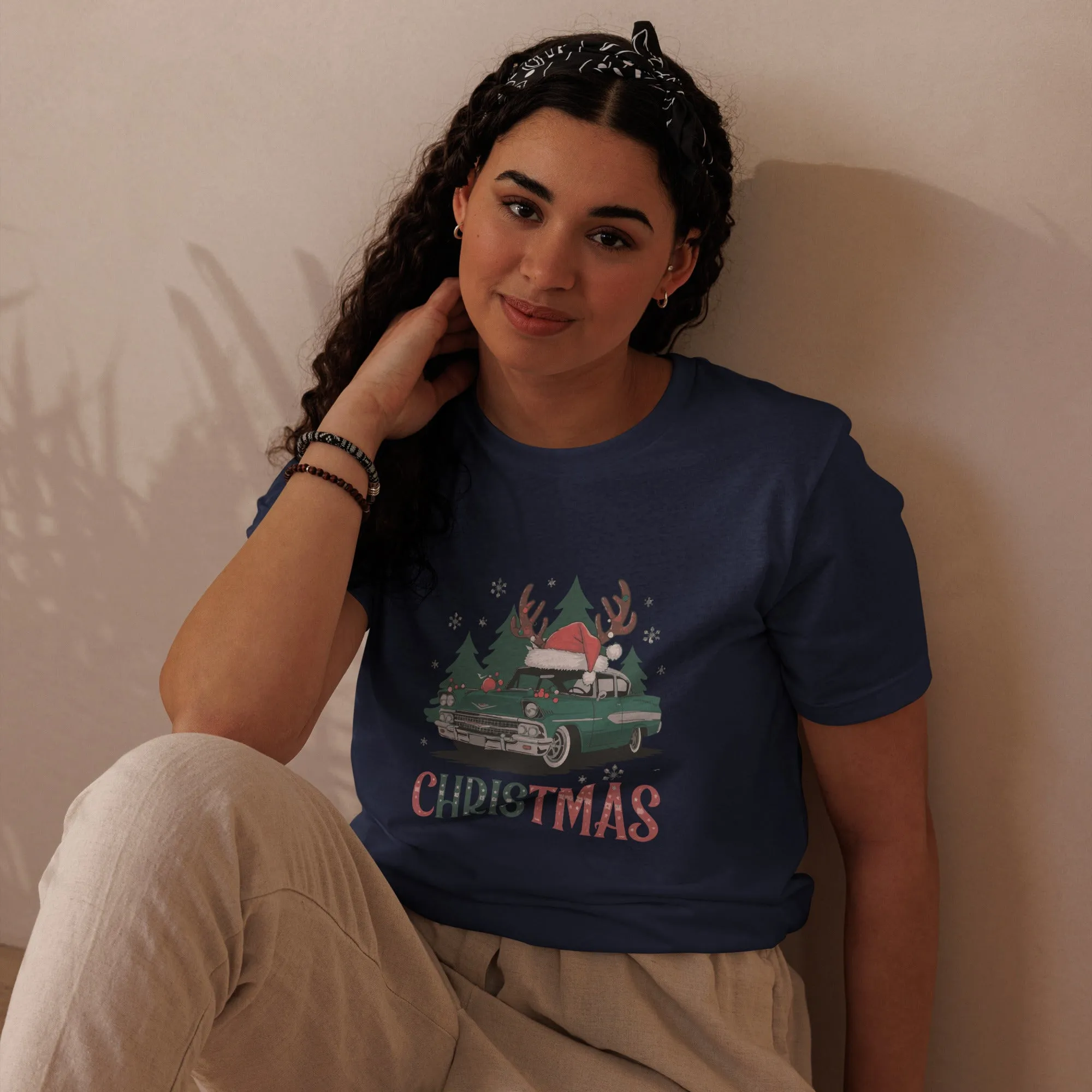 Retro Christmas Ride Graphics Women Staple Eco T-shirt