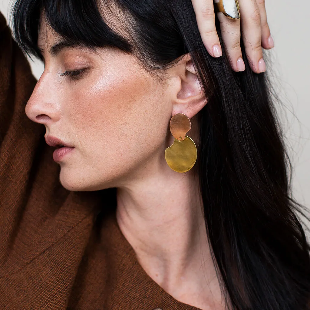 SALE - Palette Statement Earrings - Mixed Metals