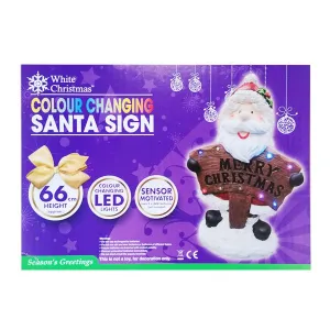 Santa With Merry Xmas Sign  42 x 20 x 66cm