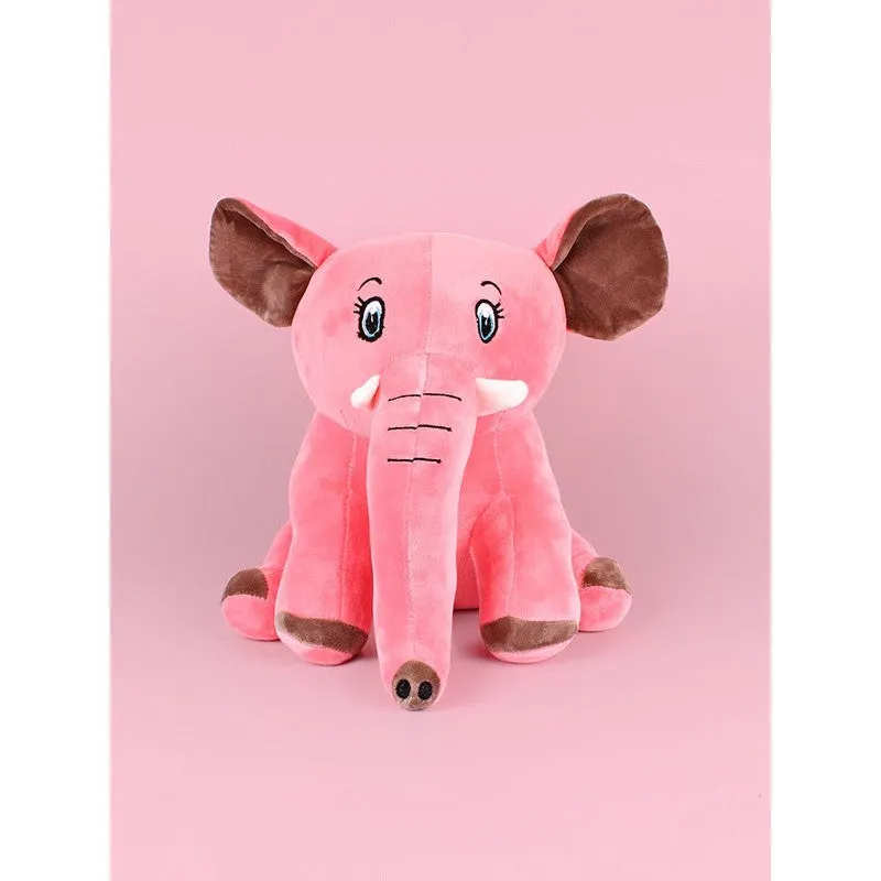 Sitting Elephant Soft Toy | Pink | Height - 30 cm