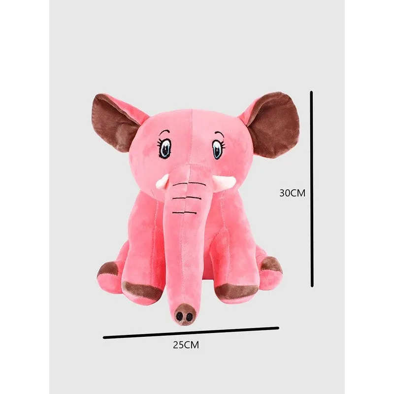 Sitting Elephant Soft Toy | Pink | Height - 30 cm