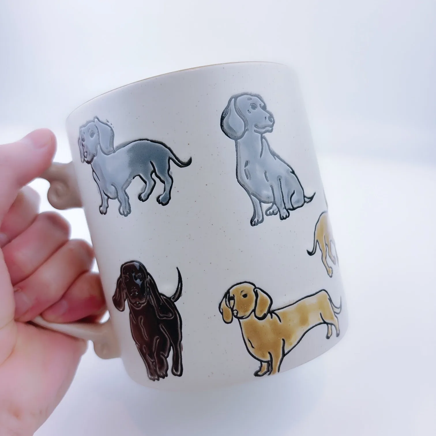 Spectrum Designz Dachshund Dog Cream Coffee Mug Tea Cup 21 oz