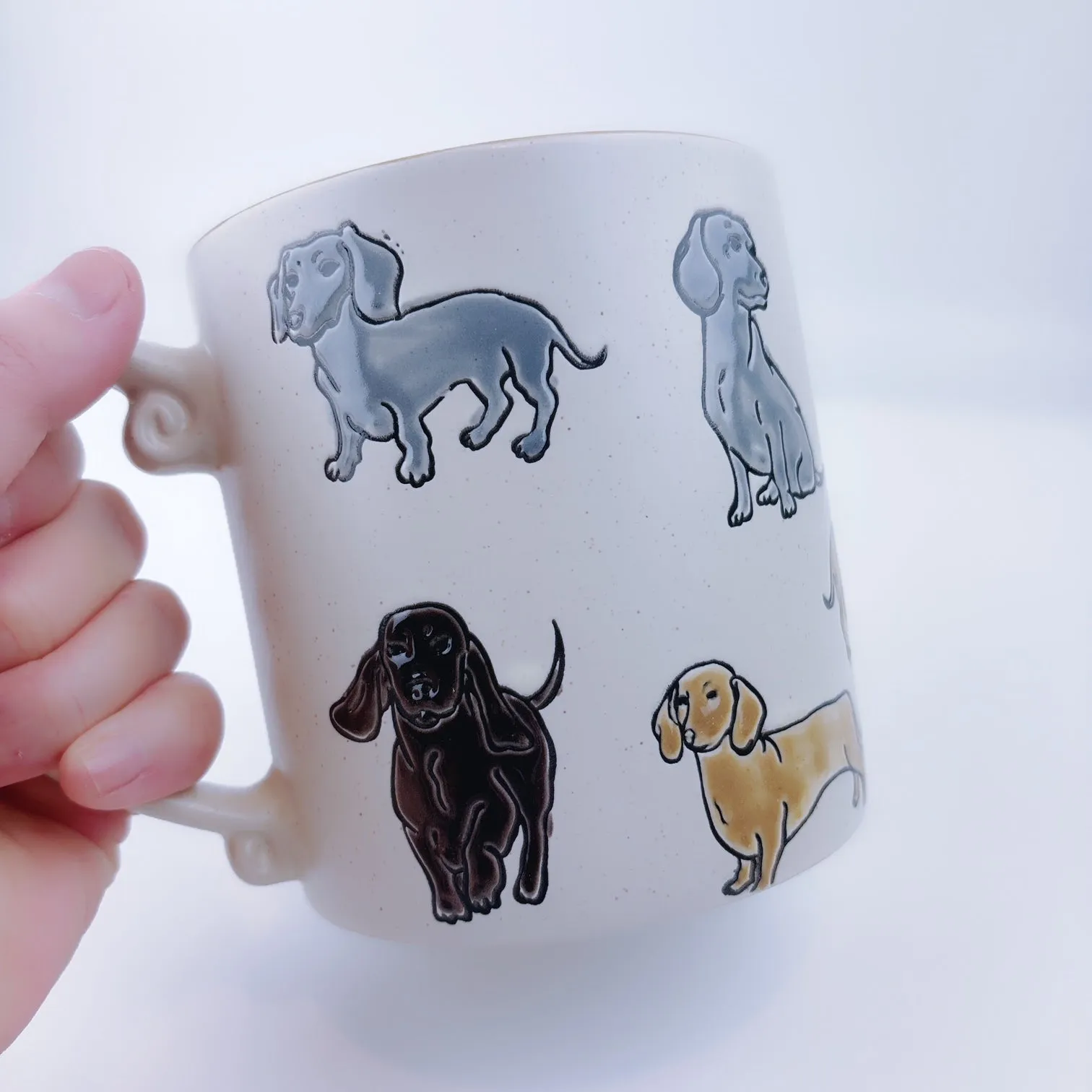 Spectrum Designz Dachshund Dog Cream Coffee Mug Tea Cup 21 oz