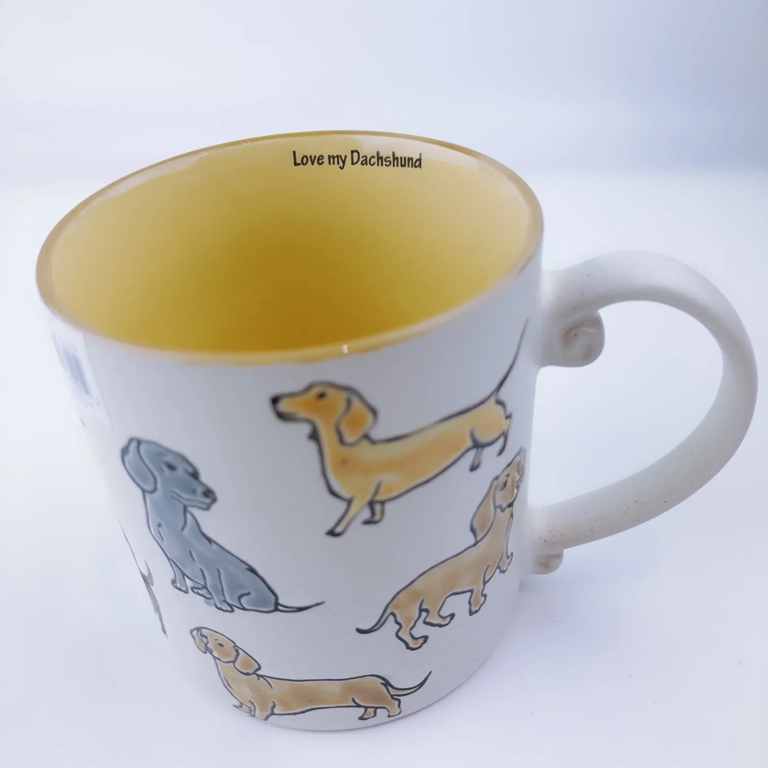 Spectrum Designz Dachshund Dog Cream Coffee Mug Tea Cup 21 oz