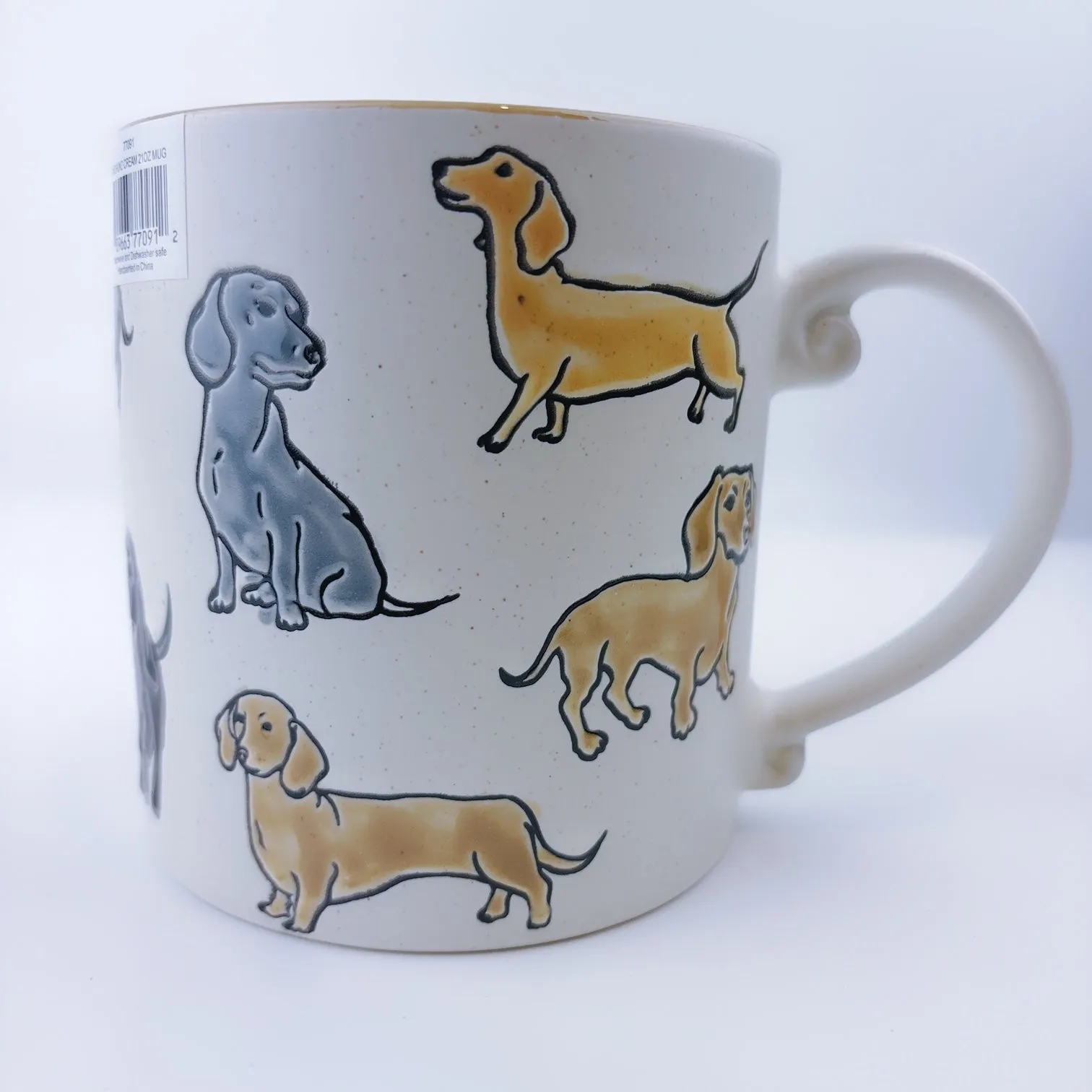 Spectrum Designz Dachshund Dog Cream Coffee Mug Tea Cup 21 oz